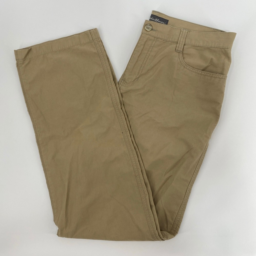 Eddie Bauer Travex Pants Mens Tag 34x34 Actual 35x32 Tan Cargo Outdoor Utility